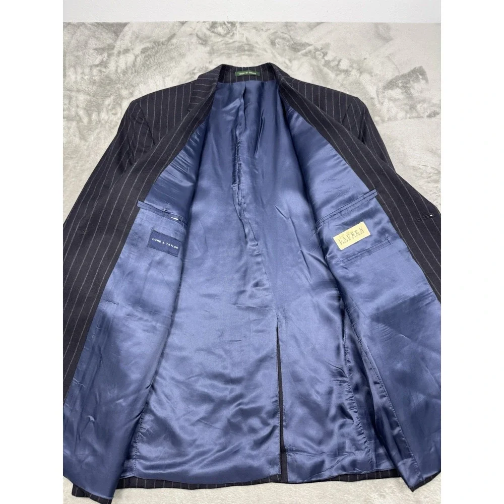 Ralph Lauren Sport Coat Mens 42R Pinstripe Lord & Taylor Blazer Wool Cashmere